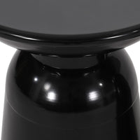 Suma Outdoor End Table, Round 15 Inch Top, Pedestal Base, Black Iron - BM324038