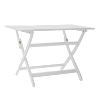 Cami Outdoor Foldable Dining Table, Rectangular 44 Inch, White Wood - BM324039