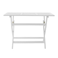 Cami Outdoor Foldable Dining Table, Rectangular 44 Inch, White Wood - BM324039