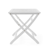 Cami Outdoor Foldable Dining Table, Rectangular 44 Inch, White Wood - BM324039