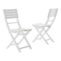 Cami Outdoor Foldable Dining Chair Set of 2, Slatted, X Legs, White - BM324040