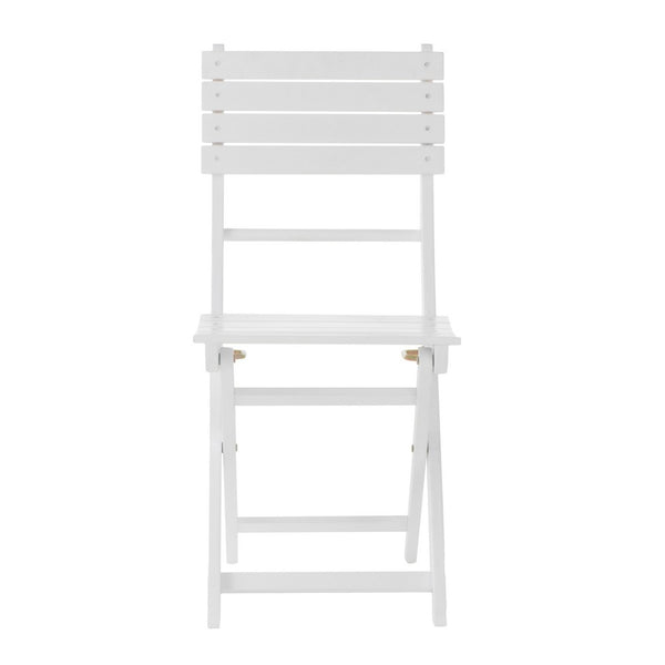 Cami Outdoor Foldable Dining Chair Set of 2, Slatted, X Legs, White - BM324040