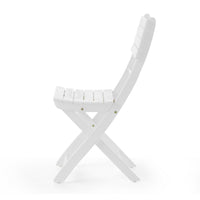 Cami Outdoor Foldable Dining Chair Set of 2, Slatted, X Legs, White - BM324040