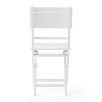 Cami Outdoor Foldable Dining Chair Set of 2, Slatted, X Legs, White - BM324040