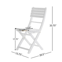 Cami Outdoor Foldable Dining Chair Set of 2, Slatted, X Legs, White - BM324040