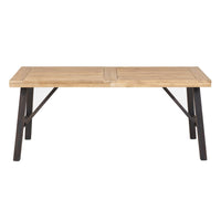 Wren Outdoor Dining Table, Rectangular 71 Inch, Brown and Black Wood - BM324053