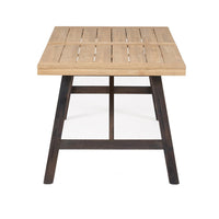 Wren Outdoor Dining Table, Rectangular 71 Inch, Brown and Black Wood - BM324053