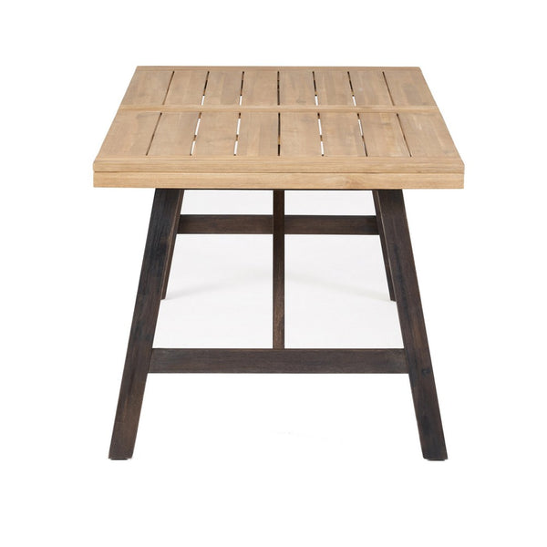 Wren Outdoor Dining Table, Rectangular 71 Inch, Brown and Black Wood - BM324053