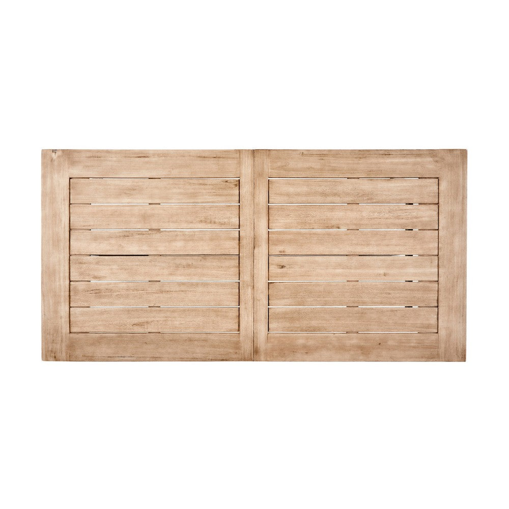 Wren Outdoor Dining Table, Rectangular 71 Inch, Brown and Black Wood - BM324053