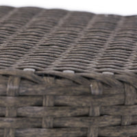 Olum Outdoor Side Table, Barrel Shape, Gray PE Rattan, Iron, 18 Inch - BM324073