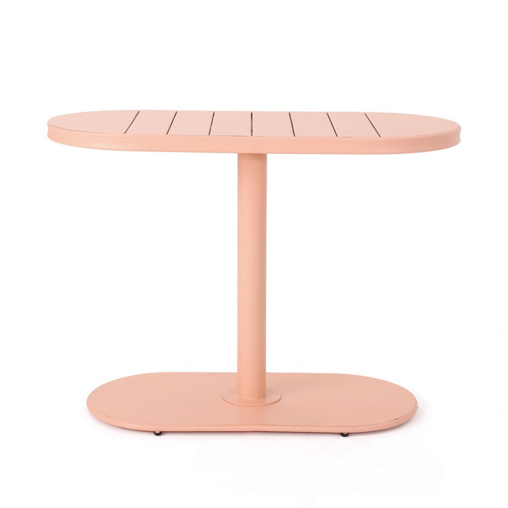 Monalisa 3 Piece Outdoor Bistro Set with 1 Oval Table, 2 Chairs, Pink - BM324074