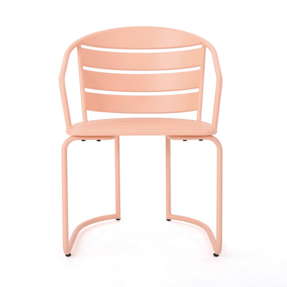 Monalisa 3 Piece Outdoor Bistro Set with 1 Oval Table, 2 Chairs, Pink - BM324074