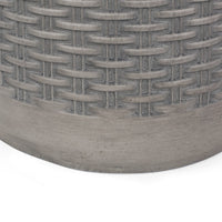 Outdoor Side End Table, Round Top Gray Faux Concrete, Round 16 Inch - BM324075