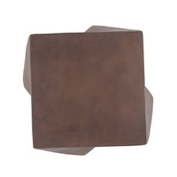 Outdoor Side End Table, Twisted Cube Shape Brown Faux Concrete 21 Inch - BM324076