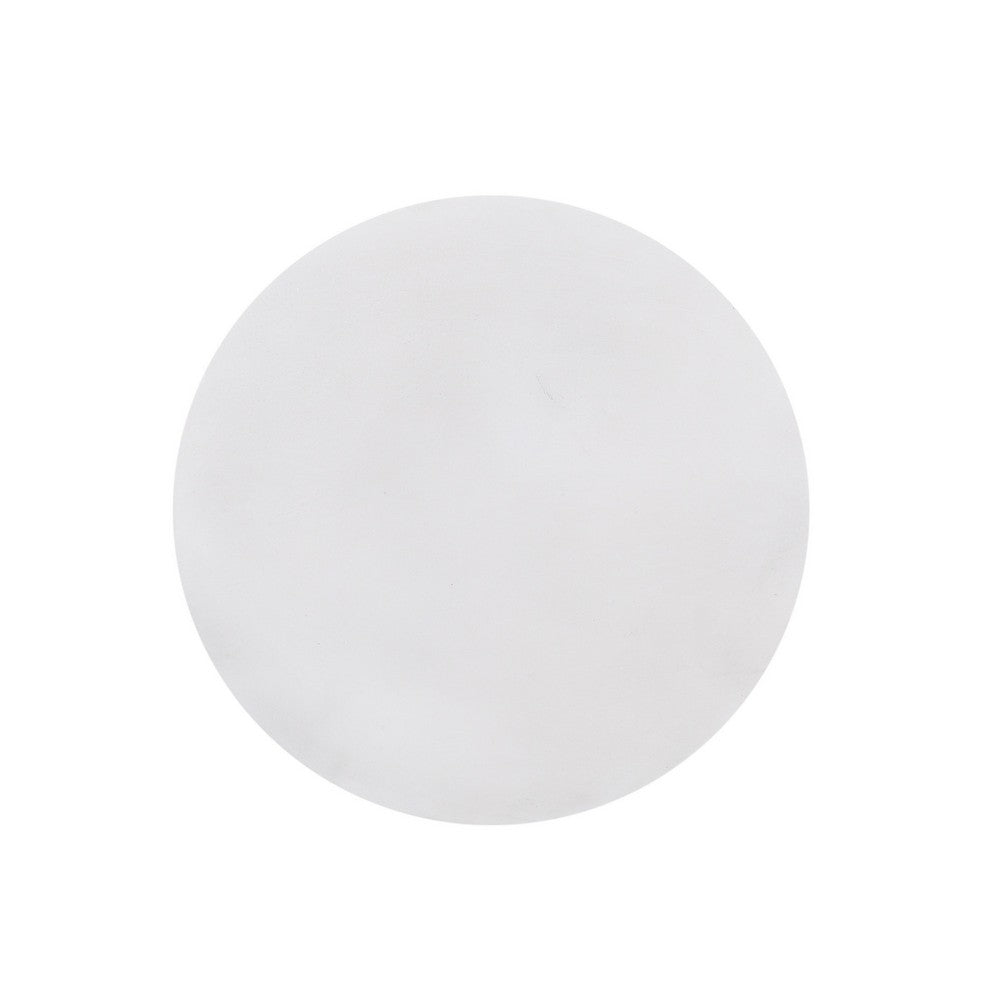 Outdoor End Table, Round 15 Inch Top, Antique White Faux Concrete - BM324079