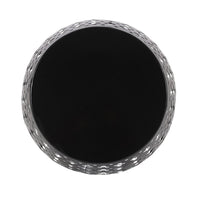 Miami Outdoor End Table, Cutout Design, Round 17 Inch, Black Iron - BM324085