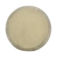 Outdoor End Table, Antique Yellow Faux Concrete, Round 18 Inch - BM324087