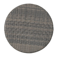 Loco Outdoor Side Table, Hourglass Shape, Round 20 Inch, Gray Rattan - BM324089