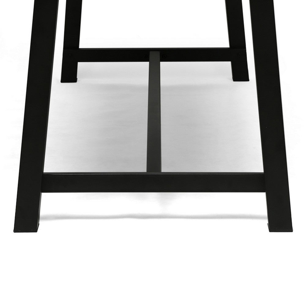 Leslee Outdoor Dining Table, Brown Top, Black Wood Rectangular 79 Inch - BM324092