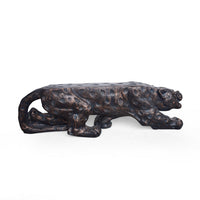 Outdoor Garden Bench, Leopard Faux Concrete, Copper Finish, 52 Inch - BM324096