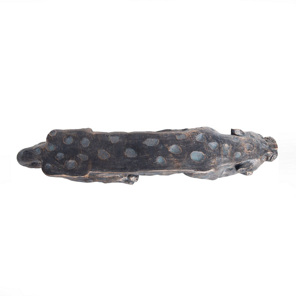 Outdoor Garden Bench, Leopard Faux Concrete, Copper Finish, 52 Inch - BM324096