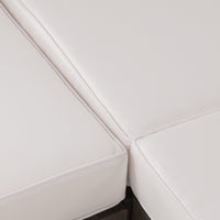 Lizzie Outdoor Corner Chair, Cross Back, White Fabric, Dark Gray Wood - BM324101