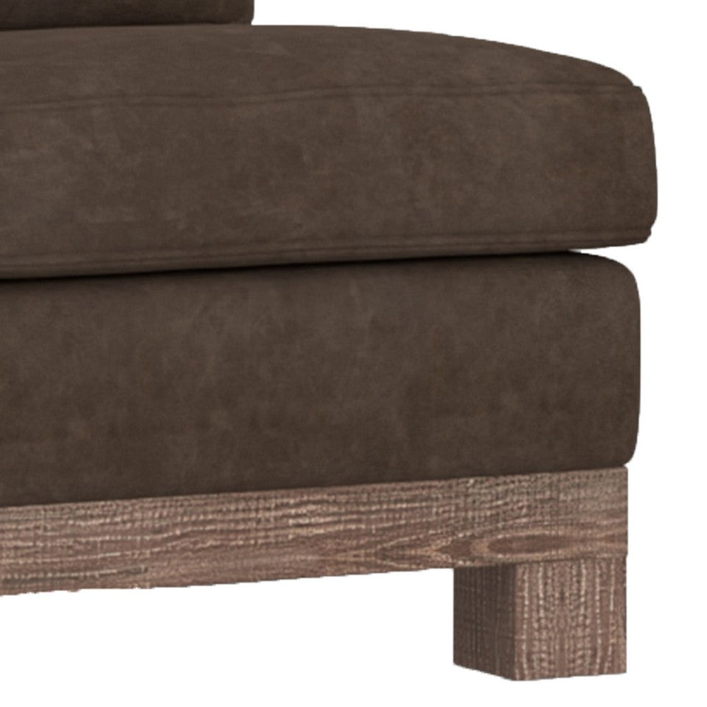 Sama Modular Armless Chair, Decor Pillow, Rich Brown Pine Wood -BM324110