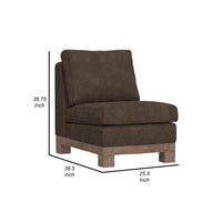 Sama Modular Armless Chair, Decor Pillow, Rich Brown Pine Wood -BM324110