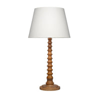 Dio 31 Inch Table Lamp, White Slub Drum Shade, Brown Turned Wood Base -BM324125