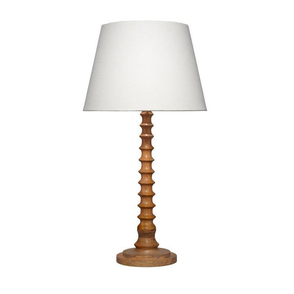 Dio 31 Inch Table Lamp, White Slub Drum Shade, Brown Turned Wood Base -BM324125