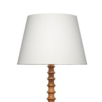 Dio 31 Inch Table Lamp, White Slub Drum Shade, Brown Turned Wood Base -BM324125