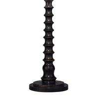 Dio 31 Inch Table Lamp, White Slub Drum Shade, Black Turned Wood Base -BM324126