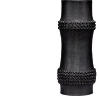 Lemy 28 Inch Table Lamp, White Linen Drum Shade, Dotted Black Base -BM324127