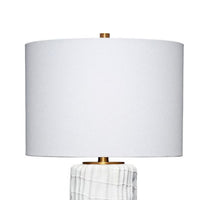 Mena 28 Inch Table Lamp, Round Drum Shade, Grid Pattern White Base -BM324129