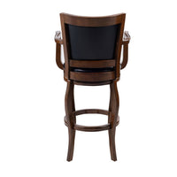 Hugo Swivel Barstool Chair, Black Faux Leather, 34 Inch Extra Tall -BM324183