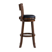 Milo Swivel Barstool Chair, Black Faux Leather, 34 Inch Extra Tall -BM324184