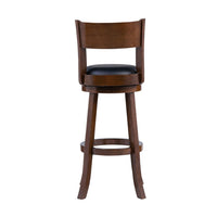 Milo Swivel Barstool Chair, Black Faux Leather, 34 Inch Extra Tall -BM324184