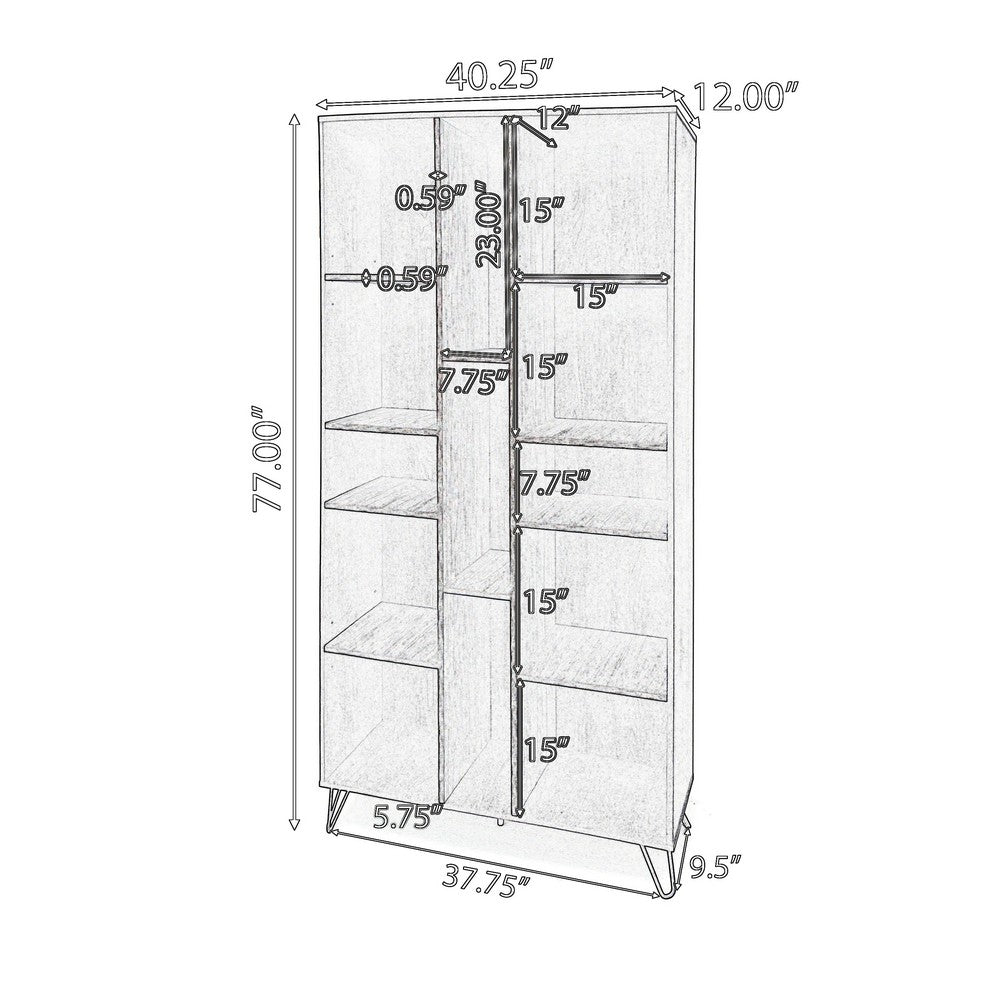 Accent Bookcase Cabinet, Cube Decor Shelves, Gray, Taupe, and Black - BM324190