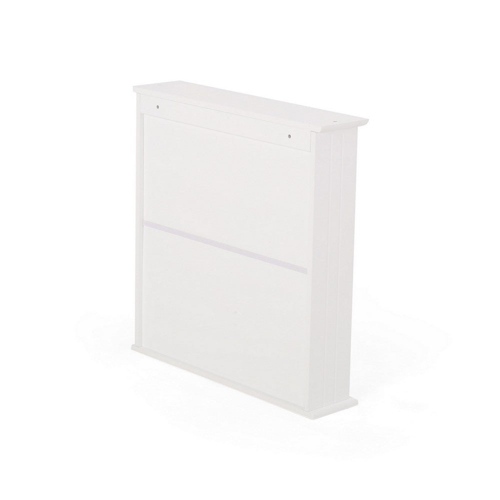 Wall Mount Bathroom Cabinet, 2 Mirror Doors, Open Shelf, White Chrome - BM324191
