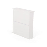 Wall Mount Bathroom Cabinet, 2 Mirror Doors, Open Shelf, White Chrome - BM324191
