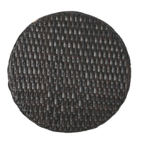 Deno Patio Side End Table, 16 Inch Iron, Hourglass Shape, Brown Wicker - BM324212