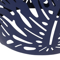 Yena Patio Side End Table, 17 Inch Navy Blue Barrel Cut Pattern Design - BM324216