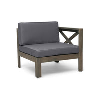 Liom 5pc Outdoor Sectional Sofa Set w Ottoman, Coffee Table, Gray  - BM324219