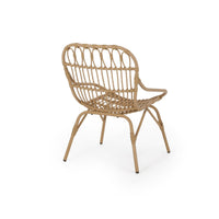 Hexy Outdoor Accent Chair Set of 2, Boho Style Faux Rattan Woven Brown - BM324220