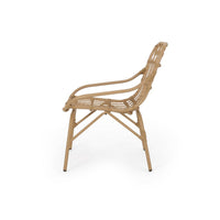 Hexy Outdoor Accent Chair Set of 2, Boho Style Faux Rattan Woven Brown - BM324220