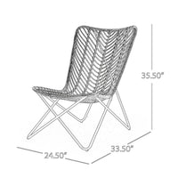 Hexy Outdoor Accent Chair Set of 2, Boho Style Faux Rattan Woven Brown - BM324220