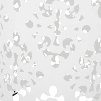 Kima Outdoor Side End Table, 14 Inch Round Floral Cutout Design, White - BM324221