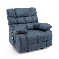 Zoi Power Recliner Chair, 5 Massage Modes, Pillow Tufted Gray Fabric - BM324239