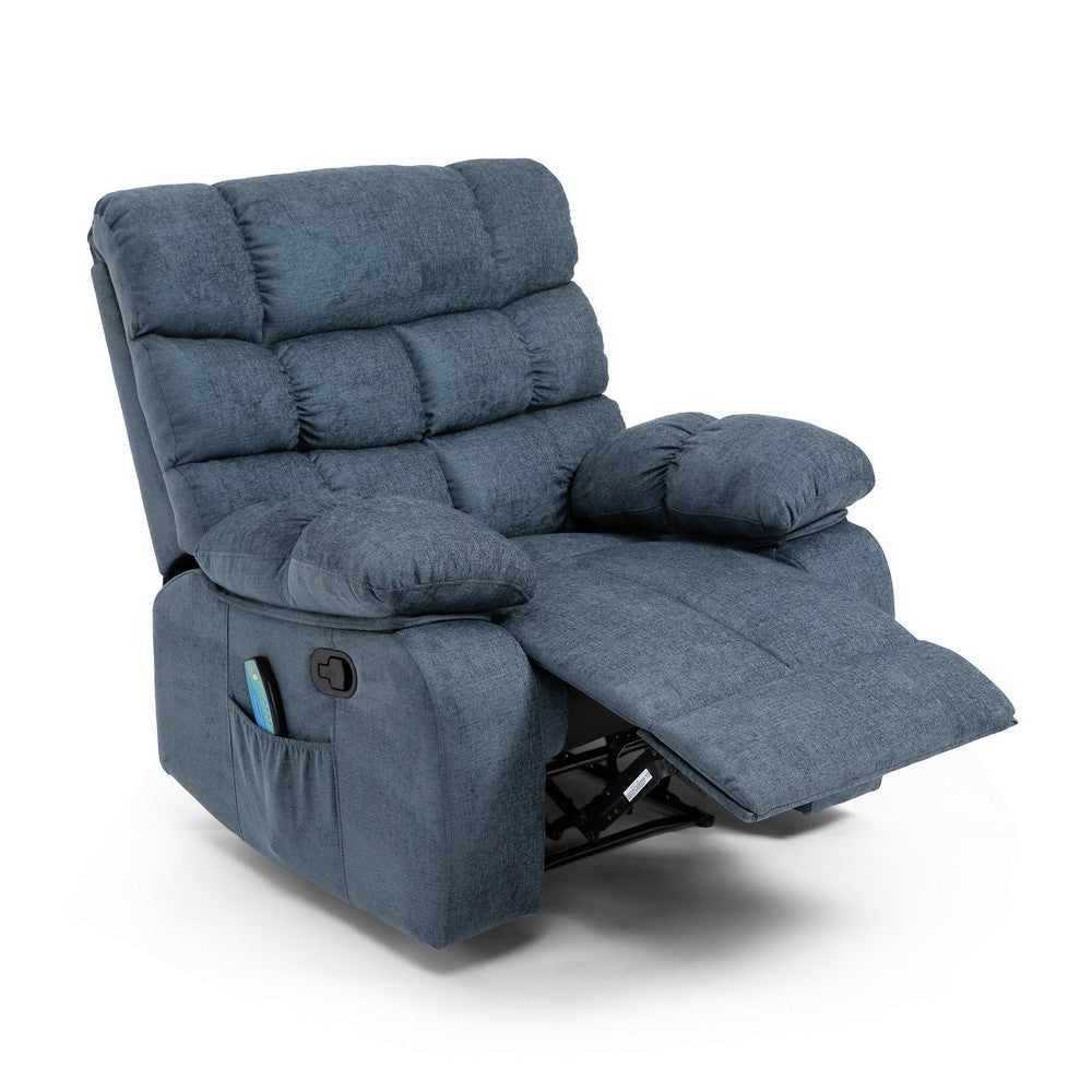 Zoi Power Recliner Chair, 5 Massage Modes, Pillow Tufted Gray Fabric - BM324239