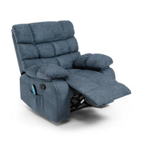 Zoi Power Recliner Chair, 5 Massage Modes, Pillow Tufted Gray Fabric - BM324239